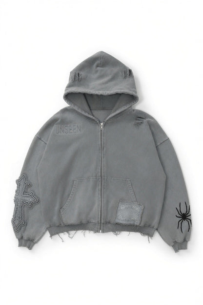 UNSEEN ZIP VINTAGE GREY