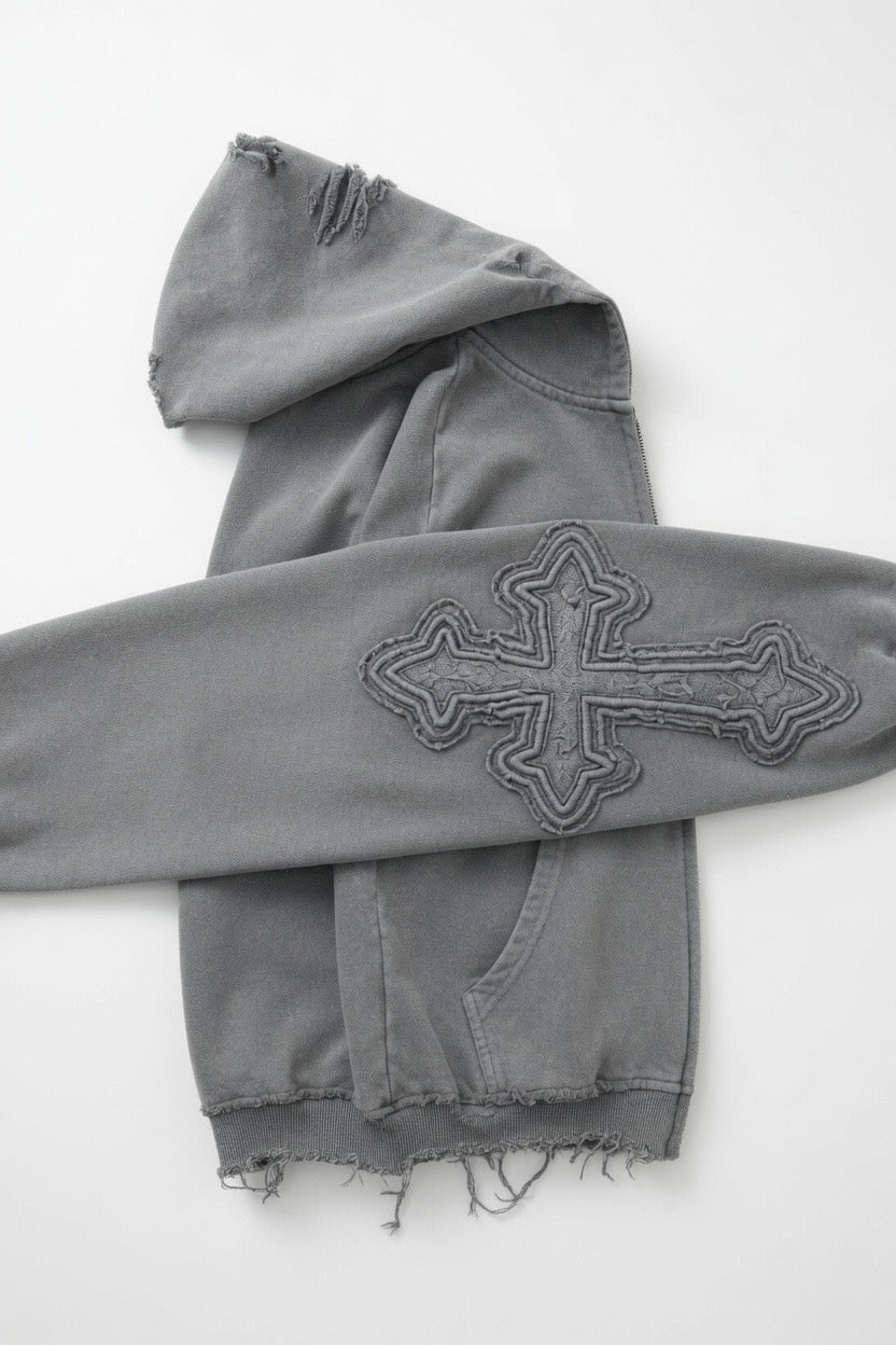 UNSEEN ZIP VINTAGE GREY