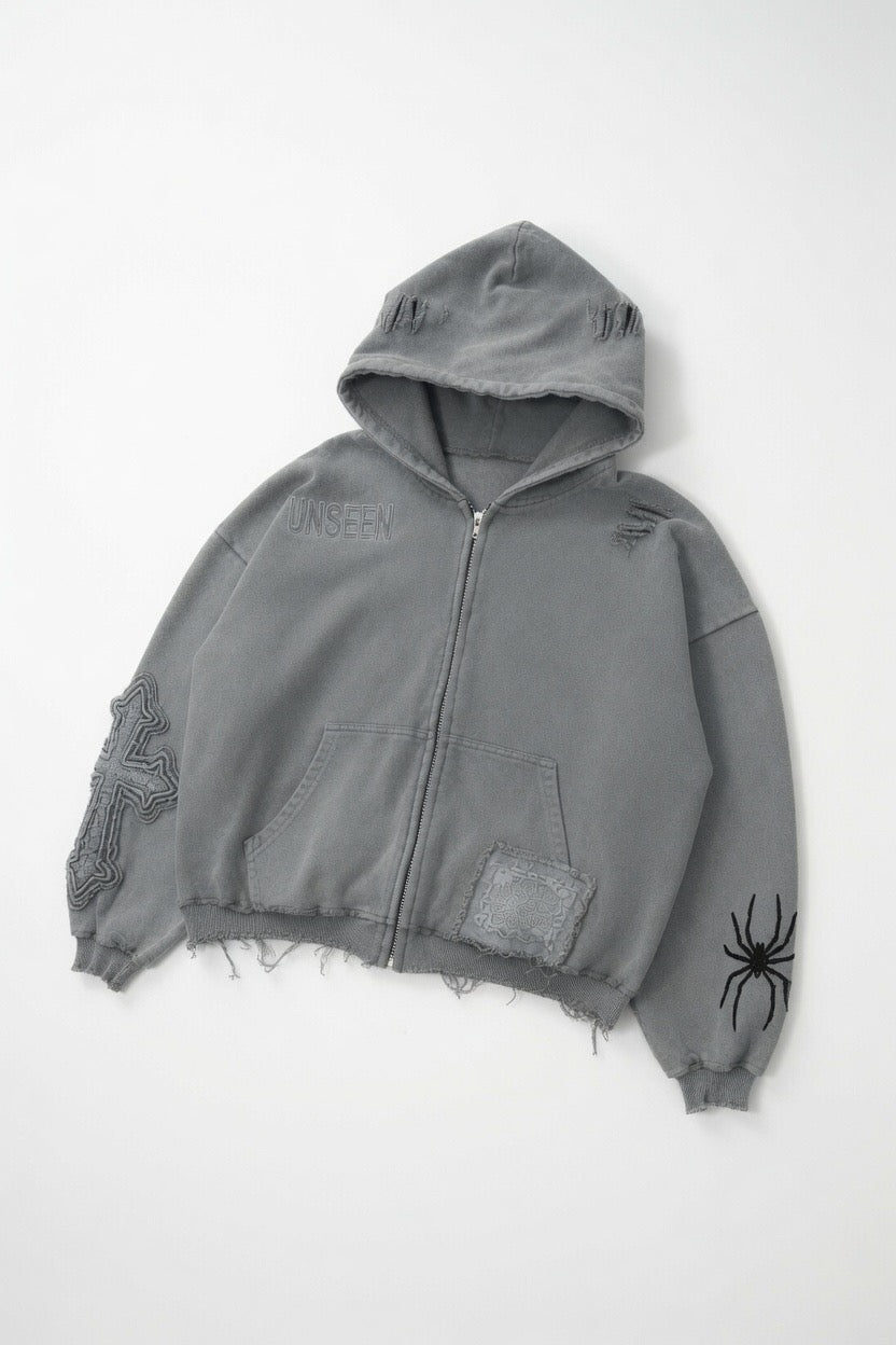 UNSEEN ZIP VINTAGE GREY