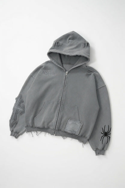 UNSEEN ZIP VINTAGE GREY